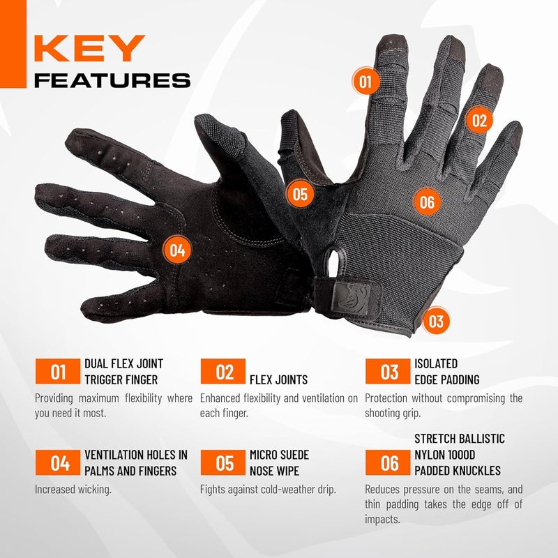 PIG Alpha Full Dexterity Tactical Gloves for Shooting, Touchscreen Compatible, Breathable, 1 Pair - Image 4